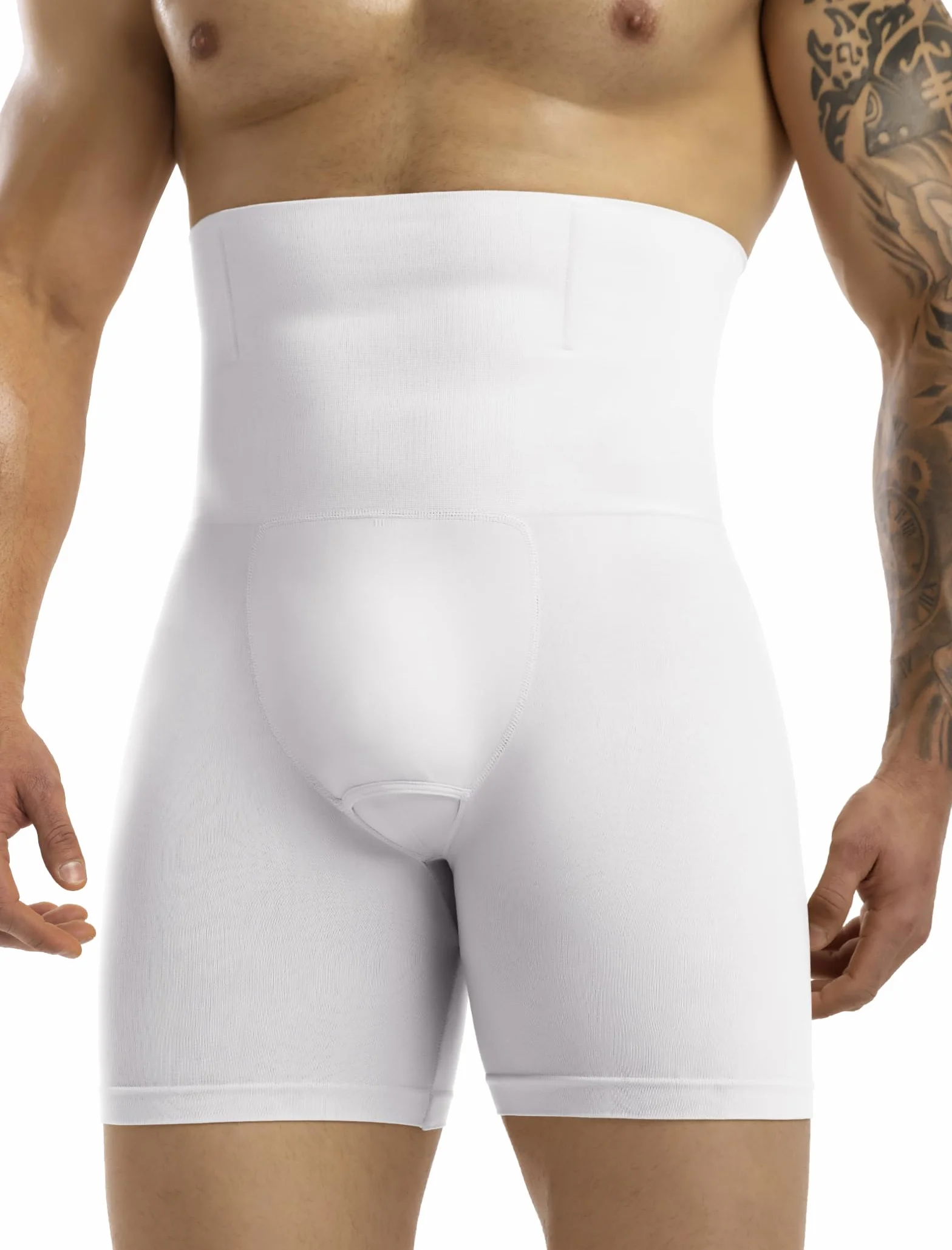 MISS MOLY Short de compression pour homme - Taille haute - Sans couture - Sous-vêtement gainant - Contrôle du ventre - Style rétro